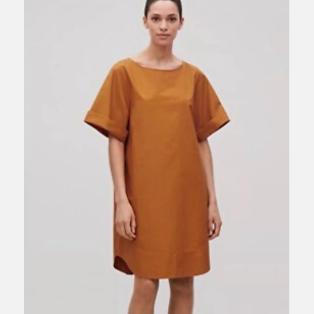 COS lightweight burnt orange dress